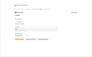 Billing tab with an Advantage account